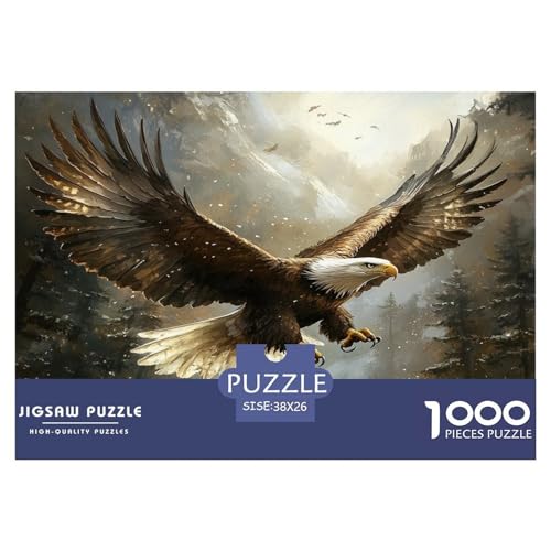 1000 Teile Adler Puzzles Lernspiel Spielzeug Wohnungsdeko Anspruchsvolles Wild Tiere Puzzle Für Damen, Herren, Kinder Ab 14 Jahren 38x26cm/1000pcs von UXINYOUME