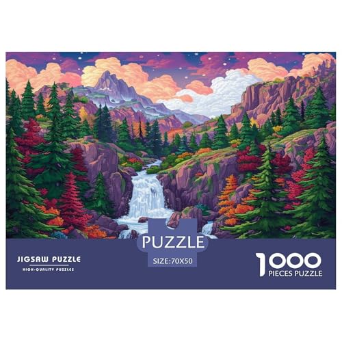 1000 Teile Berge und Wasserfälle Puzzle Perfekt Für Spieleabende Wunderschönes DekoRatteteteteion Herausforderndes Kaskade Puzzle Für Erwachsene Teenager 70x50cm/1000pcs von UXINYOUME