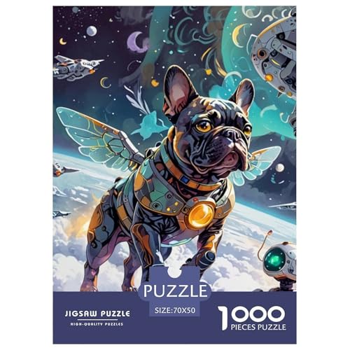 1000 Teile BullHund Puzzle Lernspiel Spielzeug Wunderschönes Dekoration Cute Hund Puzzle Perfekt Für Damen, Herren, Kinder Ab 14 Jahren 70x50cm/1000pcs von UXINYOUME