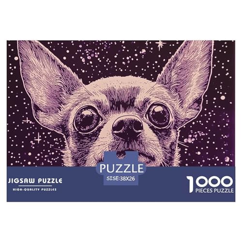 1000 Teile Chihuahua Puzzle Perfekt Für Spieleabende Wunderschönes Dekoration Herausforderndes Hunds Puzzle Für Erwachsene Teenager 38x26cm/1000pcs von UXINYOUME