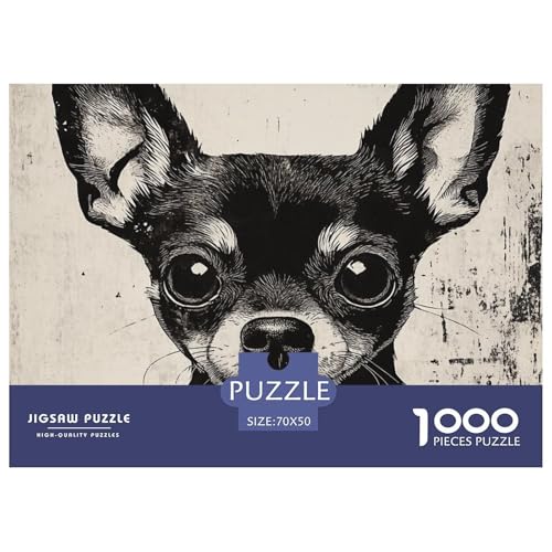 1000 Teile Chihuahua Puzzle Perfekt Für Spieleabende Wunderschönes Dekoration Herausforderndes Hunds Puzzle Für Erwachsene Und Kinder 70x50cm/1000pcs von UXINYOUME