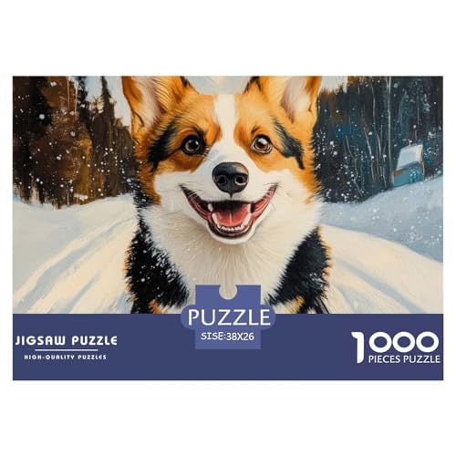 1000 Teile Corgi Puzzle Familien-Puzzlespiel Wunderschönes Dekoration Anspruchsvolles Hunds Puzzle Für Erwachsene Und Kinder 38x26cm/1000pcs von UXINYOUME