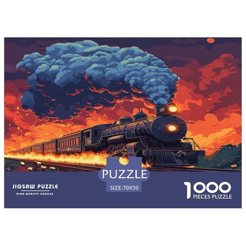 1000 Teile Dampfzug Puzzle Familien-Puzzlespiel Wunderschönes DekoRatteteteteion Anspruchsvolles Fantasy Train Puzzle Für Erwachsene Und Kinder 70x50cm/1000pcs von UXINYOUME