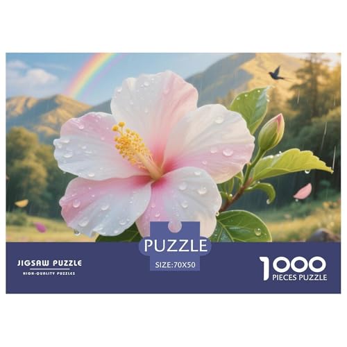 1000 Teile Der Der Hibiscus Syriacus Puzzles Perfekt Für Spieleabende Wohnungsdekoration Blumen Puzzle Perfekt Für Erwachsene Und Kinder 70x50cm/1000pcs von UXINYOUME