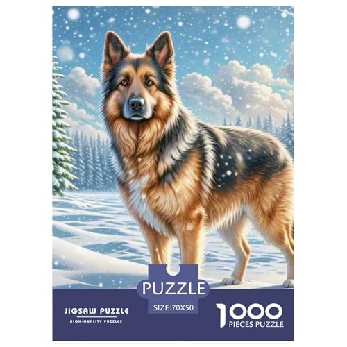 1000 Teile Deutscher Schäferhund Puzzles Perfekt Für Spieleabende Wohnungsdekoration Hübsches Tier Puzzle Perfekt Für Erwachsene Und Kinder 70x50cm/1000pcs von UXINYOUME
