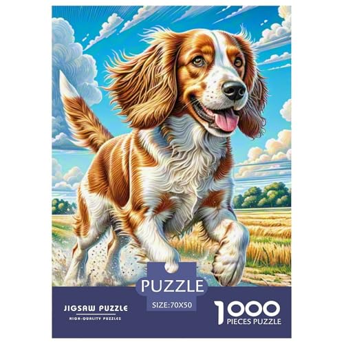 1000 Teile Englischer Springer Spaniel Puzzle Familien-Puzzlespiel Wunderschönes Dekoration Anspruchsvolles Hübsches Tier Puzzle Für Erwachsene Und Kinder 70x50cm/1000pcs von UXINYOUME