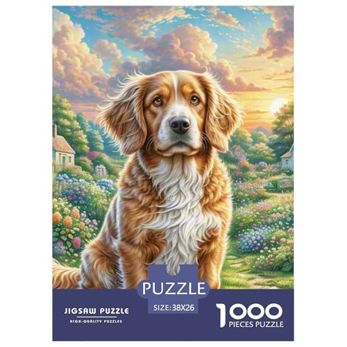1000 Teile Englischer Springer Spaniel Puzzle Perfekt Für Spieleabende Wunderschönes Dekoration Herausforderndes Hübsches Tier Puzzle Für Erwachsene Teenager 38x26cm/1000pcs von UXINYOUME