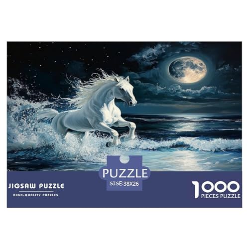 1000 Teile Fine Pferd Puzzle Familien-Puzzlespiel Wunderschönes DekoRatteteteteion Anspruchsvolles Wildtiere Puzzle Für Erwachsene Und Kinder 38x26cm/1000pcs von UXINYOUME