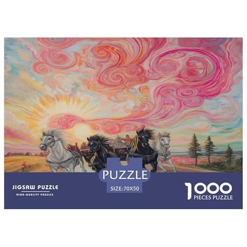 1000 Teile Fine Pferd Puzzle Perfekt Für Spieleabende HeimdekoRatteteteteion Anspruchsvolles Wildtiere Puzzle Für Damen, Herren, Kinder Ab 14 Jahren 70x50cm/1000pcs von UXINYOUME