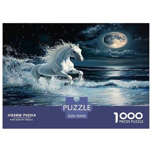 1000 Teile Fine Pferd Puzzle Perfekt Für Spieleabende Wohnungsdeko Wildtiere Puzzle Perfekt Für Damen, Herren, Kinder Ab 14 Jahren 70x50cm/1000pcs von UXINYOUME