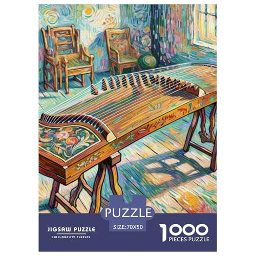 1000 Teile Guzheng Puzzles Lernspiel Spielzeug Wohnungsdekoration Anspruchsvolles Musikinstrumente Puzzle Für Damen, Herren, Kinder Ab 14 Jahren 70x50cm/1000pcs von UXINYOUME