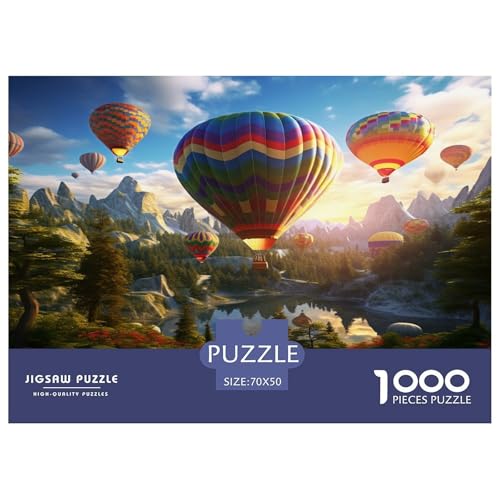 1000 Teile Hot Air Balloon Puzzle Perfekt Für Spieleabende Wohnungsdeko Luftballon Puzzle Perfekt Für Damen, Herren, Kinder Ab 14 Jahren 70x50cm/1000pcs von UXINYOUME