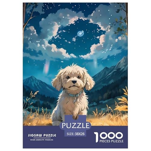 1000 Teile Hund Puzzles Perfekt Für Spieleabende Wohnungsdekoration Herausforderndes Cute Hund Puzzle Für Erwachsene Teenager 38x26cm/1000pcs von UXINYOUME