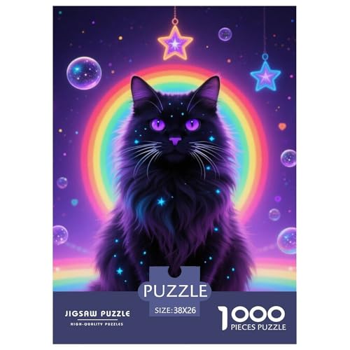 1000 Teile Katze Puzzle Perfekt Für Spieleabende Heimdekoration Anspruchsvolles Animaux mignons Puzzle Für Damen, Herren, Kinder Ab 14 Jahren 38x26cm/1000pcs von UXINYOUME