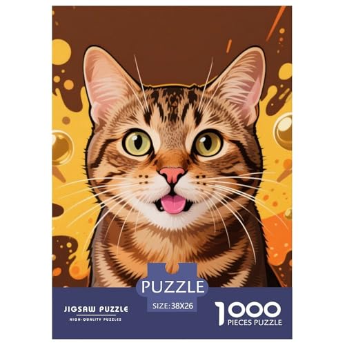 1000 Teile Katze Puzzle Perfekt Für Spieleabende Wohnungsdekoration Animaux mignons Puzzle Perfekt Für Damen, Herren, Kinder Ab 14 Jahren 38x26cm/1000pcs von UXINYOUME