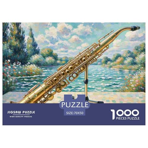 1000 Teile Klarinette Puzzles Familien-Puzzlespiel Wohnungsdekoration Anspruchsvolles Musikinstrumente Puzzle Für Damen, Herren, Kinder Ab 14 Jahren 70x50cm/1000pcs von UXINYOUME