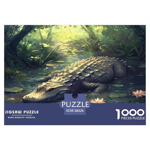 1000 Teile Krokodil Puzzle Perfekt Für Spieleabende Wunderschönes DekoRatteteteteion Herausforderndes Wild Tiere Puzzle Für Erwachsene Teenager 38x26cm/1000pcs von UXINYOUME