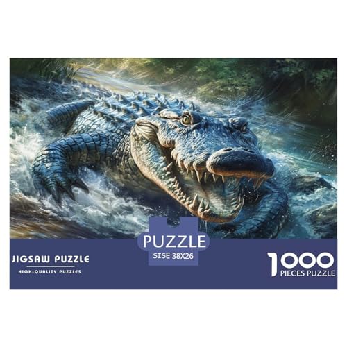 1000 Teile Krokodil Puzzles Lernspiel Spielzeug Wohnungsdeko Anspruchsvolles Wild Tiere Puzzle Für Damen, Herren, Kinder Ab 14 Jahren 38x26cm/1000pcs von UXINYOUME