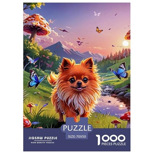 1000 Teile Pommern Puzzle Perfekt Für Spieleabende Wunderschönes Dekoration Herausforderndes Cute Hund Puzzle Für Erwachsene Und Kinder 70x50cm/1000pcs von UXINYOUME