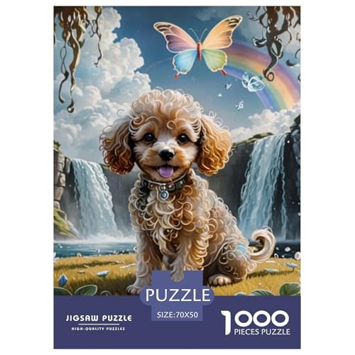 1000 Teile Poodle Puzzle Perfekt Für Spieleabende Wohnungsdekoration Cute Hund Puzzle Perfekt Für Damen, Herren, Kinder Ab 14 Jahren 70x50cm/1000pcs von UXINYOUME