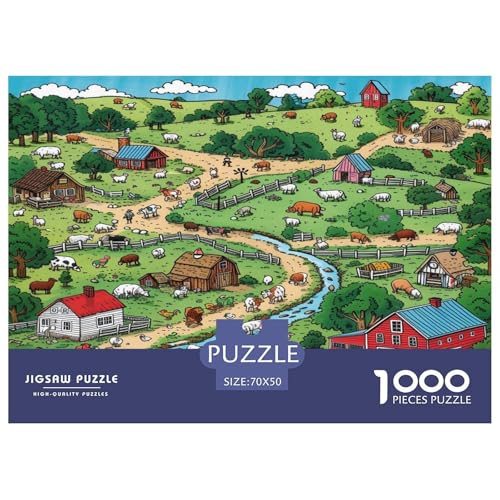 1000 Teile Ranchen Puzzle Perfekt Für Spieleabende Wohnungsdeko Hühner Puzzle Perfekt Für Damen, Herren, Kinder Ab 14 Jahren 70x50cm/1000pcs von UXINYOUME