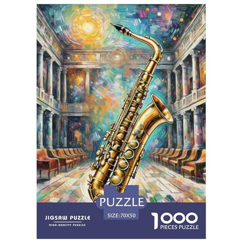 1000 Teile Saxofon Puzzles Perfekt Für Spieleabende Wohnungsdekoration Musikinstrumente Puzzle Perfekt Für Erwachsene Und Kinder 70x50cm/1000pcs von UXINYOUME
