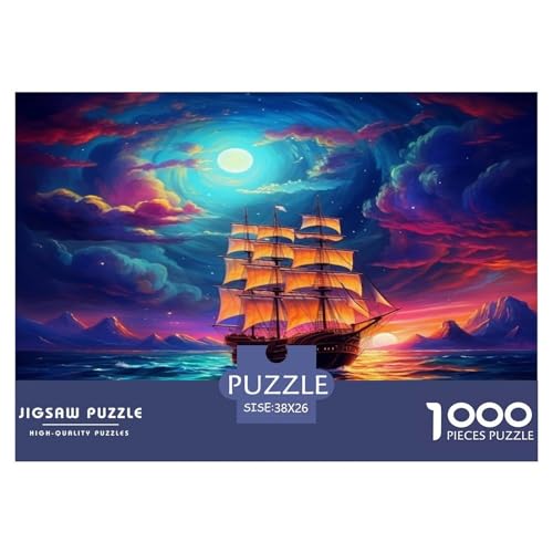 1000 Teile Segelboot Puzzles Familien-Puzzlespiel Wohnungsdeko Anspruchsvolles Hoches Schiff Puzzle Für Damen, Herren, Kinder Ab 14 Jahren 38x26cm/1000pcs von UXINYOUME