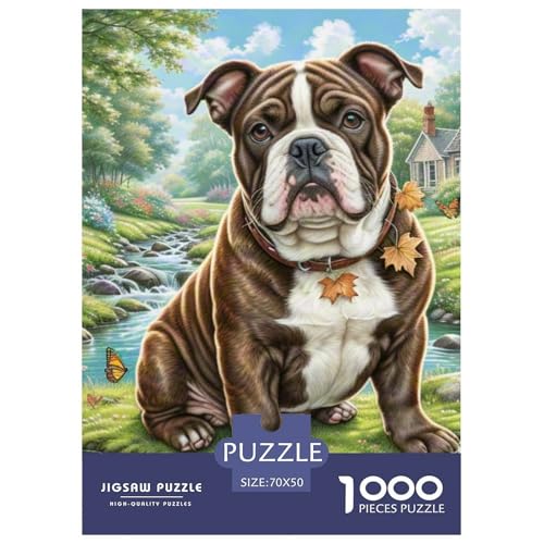 1000 Teile Staffordshire Bull Terrier Puzzles Perfekt Für Spieleabende Wunderschönes Dekoration Anspruchsvolles Hübsches Tier Puzzle Für Erwachsene Und Kinder 70x50cm/1000pcs von UXINYOUME