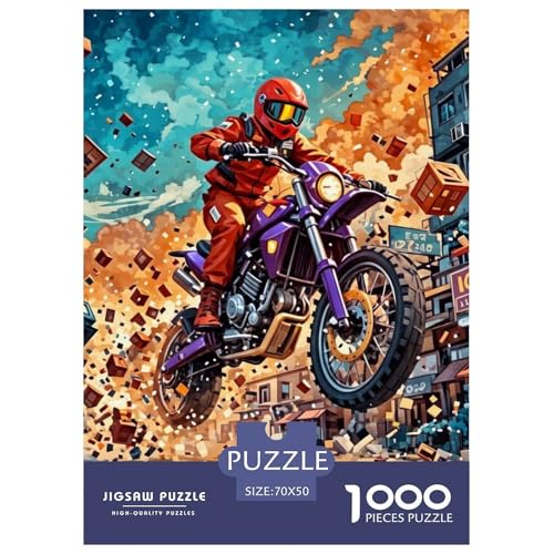 1000 Teile Straßenausschlag Puzzles Lernspiel Spielzeug Wohnungsdekoration Anspruchsvolles Motocross Puzzle Für Damen, Herren, Kinder Ab 14 Jahren 70x50cm/1000pcs von UXINYOUME