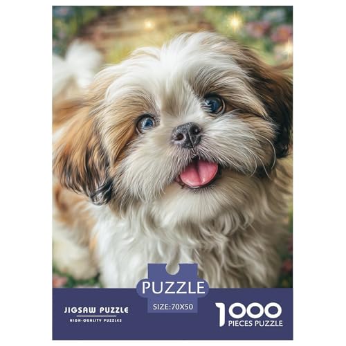 1000 Teile Süßer Haustierhund Puzzle Lernspiel Spielzeug Wunderschönes Dekoration Hübsches Tier Puzzle Perfekt Für Damen, Herren, Kinder Ab 14 Jahren 70x50cm/1000pcs von UXINYOUME