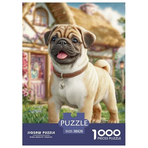 1000 Teile Süßer Haustierhund Puzzles Familien-Puzzlespiel Wohnungsdekoration Anspruchsvolles Hübsches Tier Puzzle Für Damen, Herren, Kinder Ab 14 Jahren 38x26cm/1000pcs von UXINYOUME