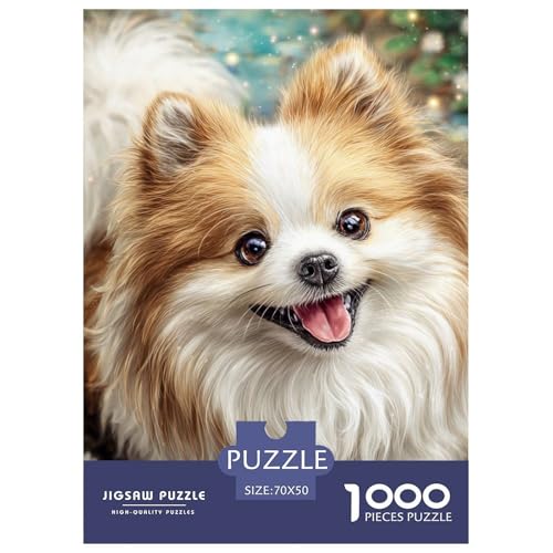 1000 Teile Süßer Haustierhund Puzzles Familien-Puzzlespiel Wohnungsdekoration Anspruchsvolles Hübsches Tier Puzzle Für Damen, Herren, Kinder Ab 14 Jahren 70x50cm/1000pcs von UXINYOUME