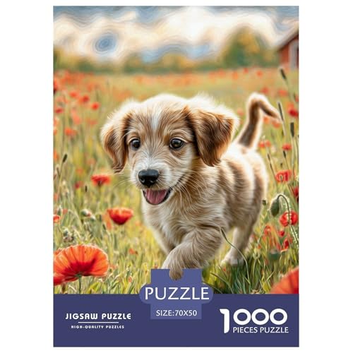 1000 Teile Süßer Hund Puzzle Perfekt Für Spieleabende Wunderschönes Dekoration Herausforderndes Hübsches Tier Puzzle Für Erwachsene Teenager 70x50cm/1000pcs von UXINYOUME
