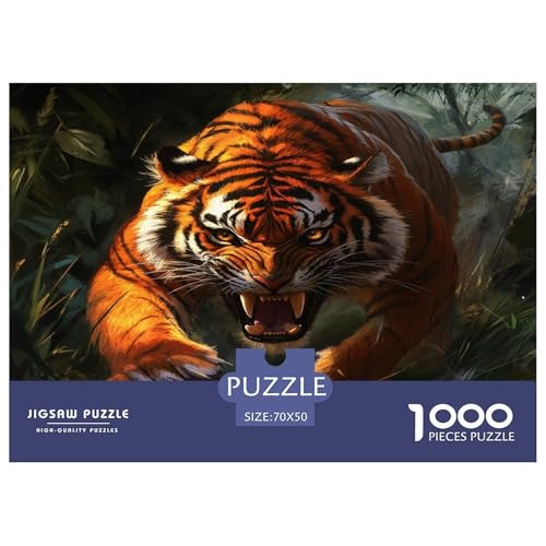 1000 Teile Tiger Puzzle Lernspiel Spielzeug Wohnungsdeko Wild Tiere Puzzle Perfekt Für Damen, Herren, Kinder Ab 14 Jahren 70x50cm/1000pcs von UXINYOUME