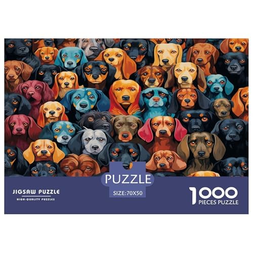 1000 Teile Welpen Puzzles Familien-Puzzlespiel Wohnungsdeko Anspruchsvolles Hunds Puzzle Für Damen, Herren, Kinder Ab 14 Jahren 70x50cm/1000pcs von UXINYOUME