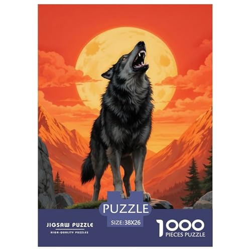 1000 Teile Wolf Puzzles Lernspiel Spielzeug Wohnungsdekoration Anspruchsvolles Wildtiere Puzzle Für Damen, Herren, Kinder Ab 14 Jahren 38x26cm/1000pcs von UXINYOUME