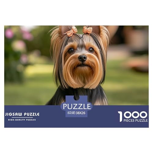 1000 Teile Yorkshire Terrier Puzzles Perfekt Für Spieleabende Wohnungsdekoration Herausforderndes Hund Puzzle Für Erwachsene Teenager 38x26cm/1000pcs von UXINYOUME