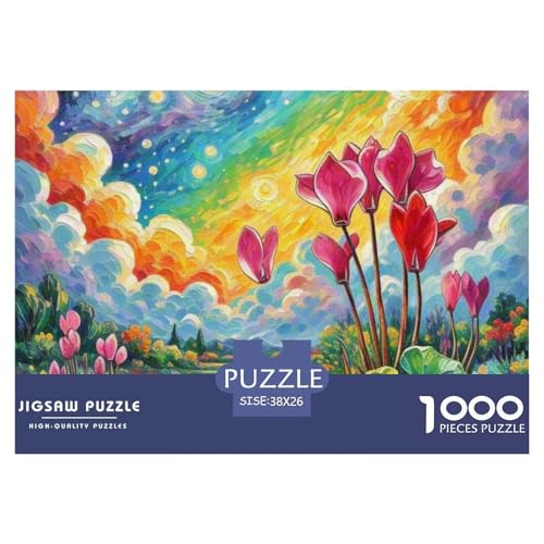1000 Teile Zyklamen Puzzle Lernspiel Spielzeug Wohnungsdekoration Blumen Puzzle Perfekt Für Damen, Herren, Kinder Ab 14 Jahren 38x26cm/1000pcs von UXINYOUME