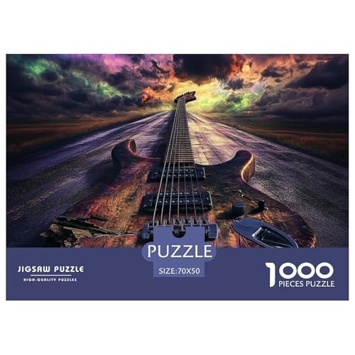 1000-teiliges Gitarre Puzzles Perfekt Für Spieleabende Wunderschönes Dekoration Herausforderndes Musikinstrumente Puzzle Für Erwachsene Teenager 70x50cm/1000pcs von UXINYOUME