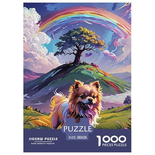 1000-teiliges Pommern Puzzle Familien-Puzzlespiel Wunderschönes Dekoration Anspruchsvolles Cute Hund Puzzle Für Erwachsene Und Kinder 38x26cm/1000pcs von UXINYOUME