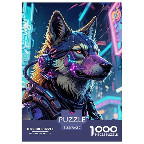 1000-teiliges Wolf Puzzles Lernspiel Spielzeug Wunderschönes Dekoration Anspruchsvolles Wildtiere Puzzle Für Erwachsene Und Kinder 70x50cm/1000pcs von UXINYOUME
