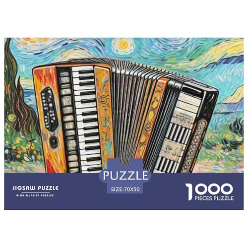 Akkordeon Puzzle Familien-Puzzlespiel Wohnungsdekoration 1000 Teile Musikinstrumente Puzzle Perfekt Für Damen, Herren, Kinder Ab 14 Jahren 70x50cm/1000pcs von UXINYOUME