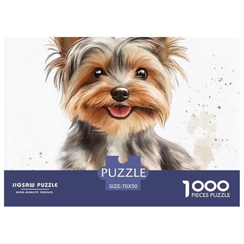Australischer Silky-Terrier Puzzles Perfekt Für Spieleabende Wunderschönes Dekoration 1000 Teile Anspruchsvolles Hunds Puzzle Für Erwachsene Und Kinder 70x50cm/1000pcs von UXINYOUME