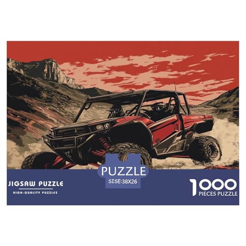 Berg-Offroad-Fahrzeug Puzzle Lernspiel Spielzeug Wohnungsdeko 1000-teiliges Herausforderndes ORV Puzzle Für Damen, Herren, Kinder Ab 14 Jahren 38x26cm/1000pcs von UXINYOUME