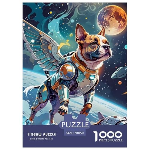 BullHund Puzzle Familien-Puzzlespiel Wunderschönes Dekoration 1000 Teile Anspruchsvolles Cute Hund Puzzle Für Damen, Herren, Kinder Ab 14 Jahren 70x50cm/1000pcs von UXINYOUME