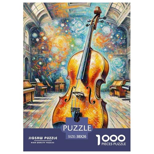 Cello Puzzles Perfekt Für Spieleabende Wohnungsdekoration 1000 Stück Musikinstrumente Puzzle Perfekt Für Damen, Herren, Kinder Ab 14 Jahren 38x26cm/1000pcs von UXINYOUME
