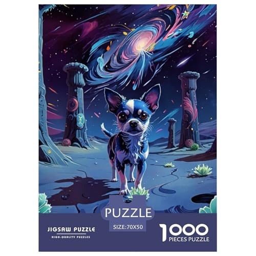 Chihuahua Puzzle Lernspiel Spielzeug Heimdekoration 1000-teiliges Anspruchsvolles Cute HundPuzzle Für Damen, Herren, Kinder Ab 14 Jahren 70x50cm/1000pcs von UXINYOUME