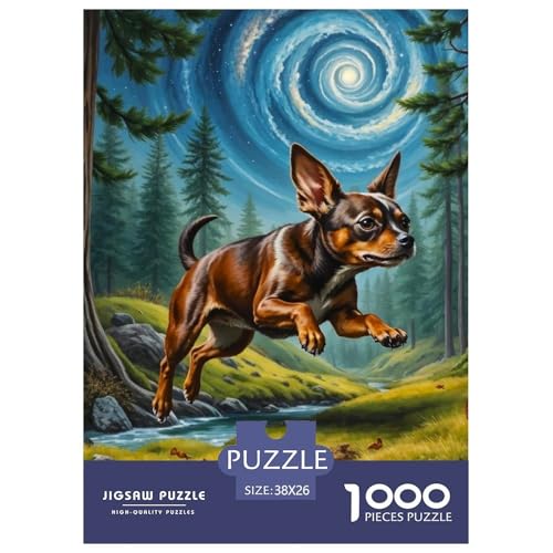 Chihuahua Puzzles Familien-Puzzlespiel Heimdekoration 1000-teiliges Herausforderndes Cute Hund Puzzle Für Damen, Herren, Kinder Ab 14 Jahren 38x26cm/1000pcs von UXINYOUME