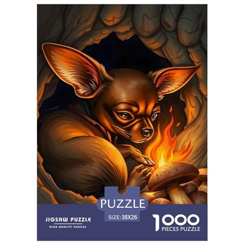 Chihuahua Puzzles Lernspiel Spielzeug Wunderschönes Dekoration 1000-teiliges Cute Hund Puzzle Perfekt Für Damen, Herren, Kinder Ab 14 Jahren 38x26cm/1000pcs von UXINYOUME