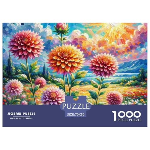 Dahlia Puzzles Perfekt Für Spieleabende Wunderschönes Dekoration 1000 Teile Anspruchsvolles Blumen Puzzle Für Erwachsene Und Kinder 70x50cm/1000pcs von UXINYOUME